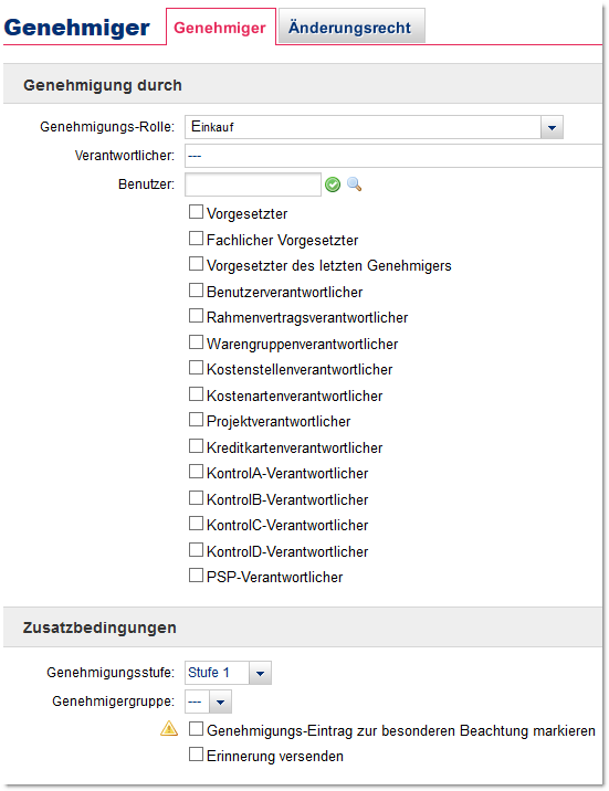 Genehmigung System Regel Szenario (2)